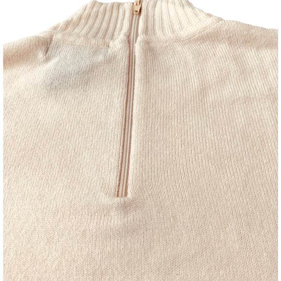 KORET SWEATER PULL-ON SHORT SLEEVE WOMENS, S, IVORY, STAND UP COLLAR, BACK ZIP - Picture 6 of 10